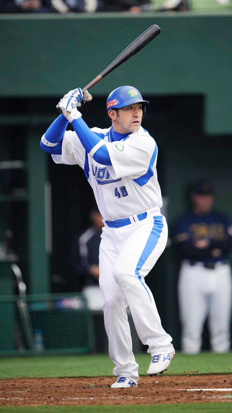 西武ライオンズ時代、バッターボックスに立つGG佐藤さん